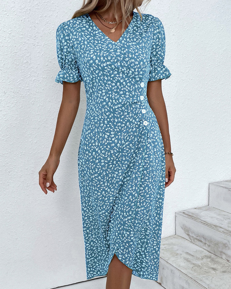 Linda Fresh Bloom V-Ausschnitt-Kleid