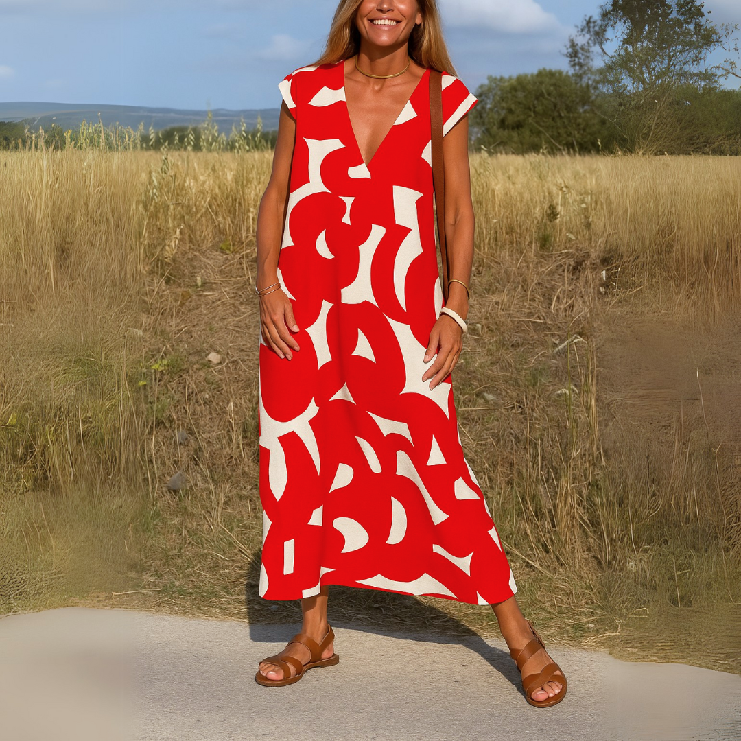 Valerie | Fließendes Kleid mit V-Ausschnitt