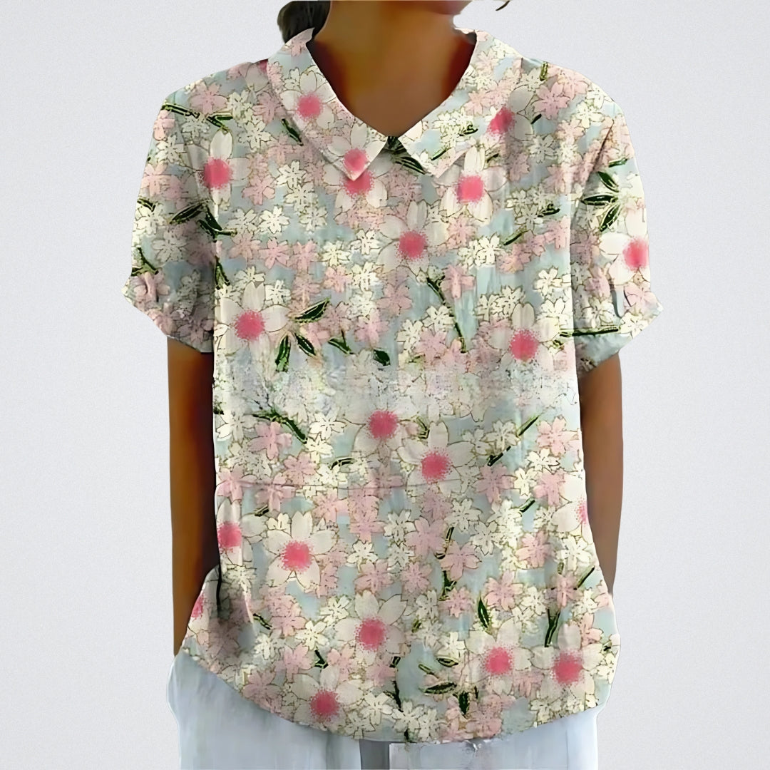 Valentine™ | Lina - Bluse aus floralem Leinen