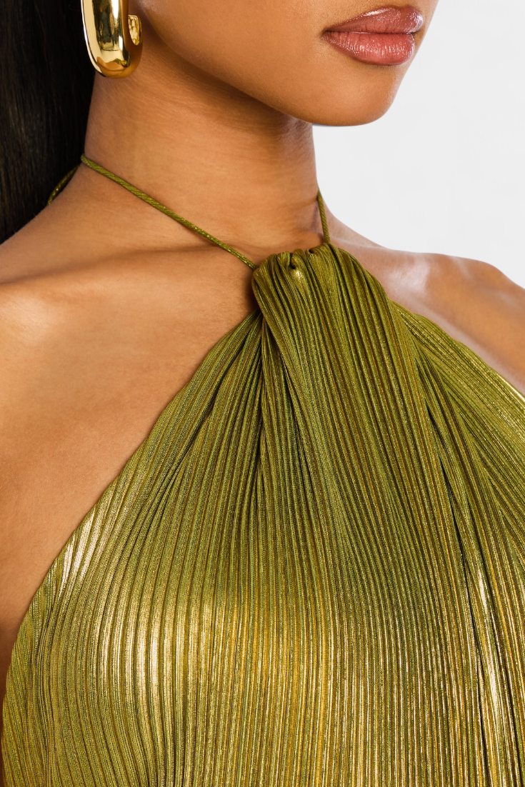 Lorette | Metallic-Kleid mit offenem Rücken