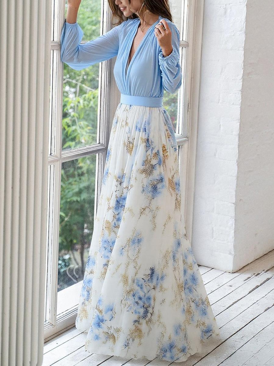 Dolores - Langes Kleid mit Blumenmuster