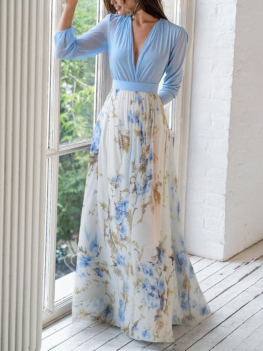 Dolores - Langes Kleid mit Blumenmuster