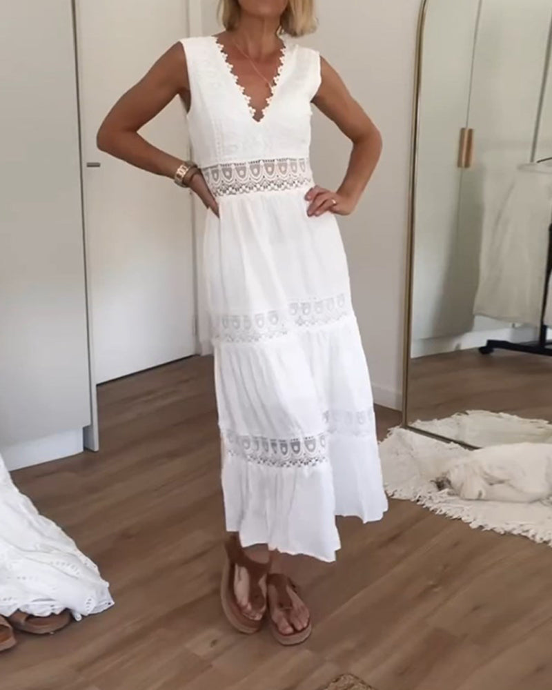 Kim | Kleid aus Spitze mit V-Ausschnitt (Fast ausverkauft)