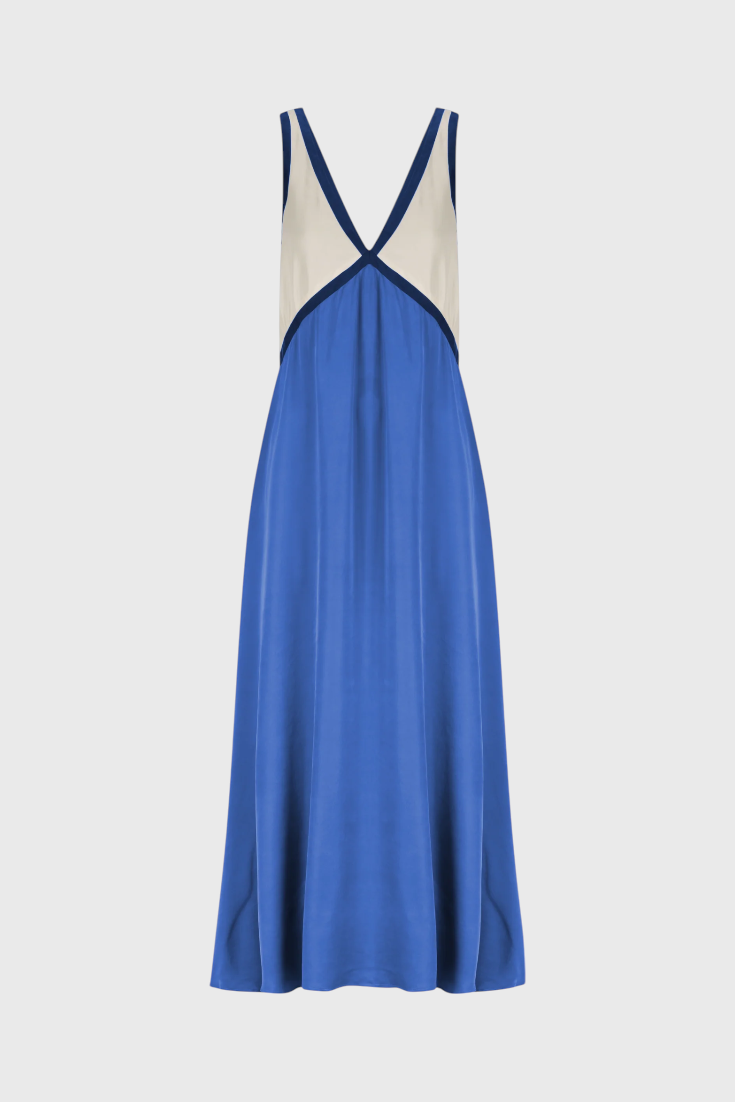 Diamant Sommer Boho Kleid mit V-Ausschnitt V-Ausschnitt