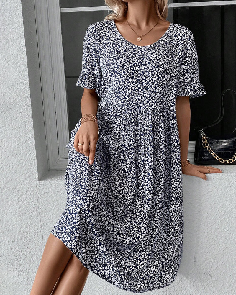 Fleur™ | Elegantes geblümtes Midikleid