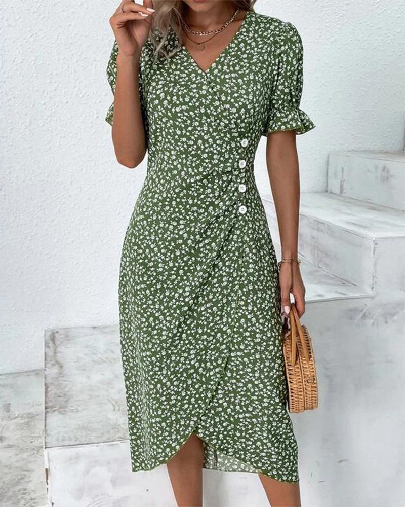 Linda Fresh Bloom V-Ausschnitt-Kleid