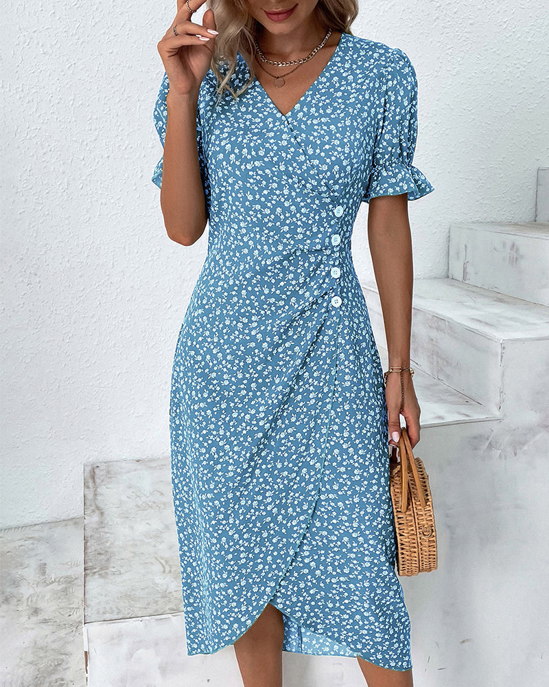 Linda Fresh Bloom V-Ausschnitt-Kleid