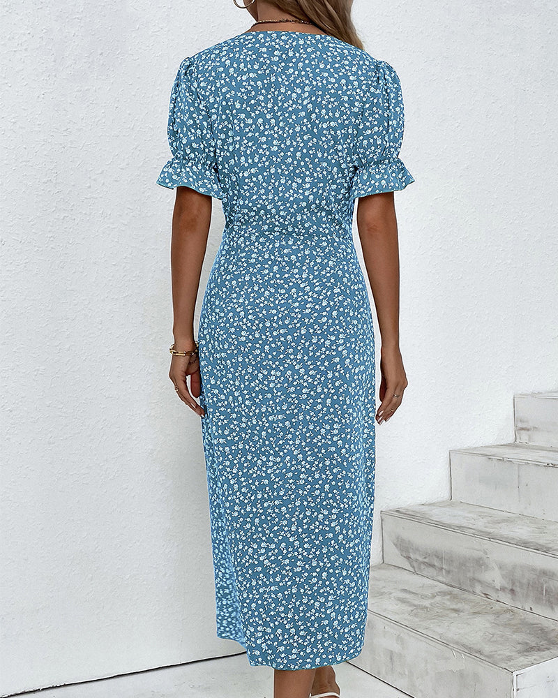 Linda Fresh Bloom V-Ausschnitt-Kleid