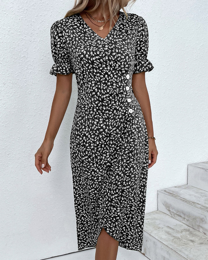 Linda Fresh Bloom V-Ausschnitt-Kleid