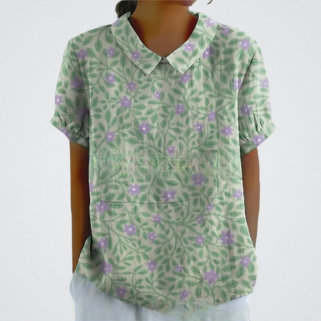 Valentine™ | Lina - Bluse aus floralem Leinen