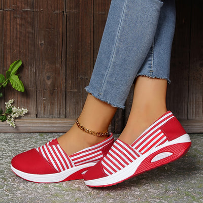 🔥 Tagesangebot 50 % Rabatt – Bequeme, gestreifte orthopädische Slip-On-Sneaker für Damen
