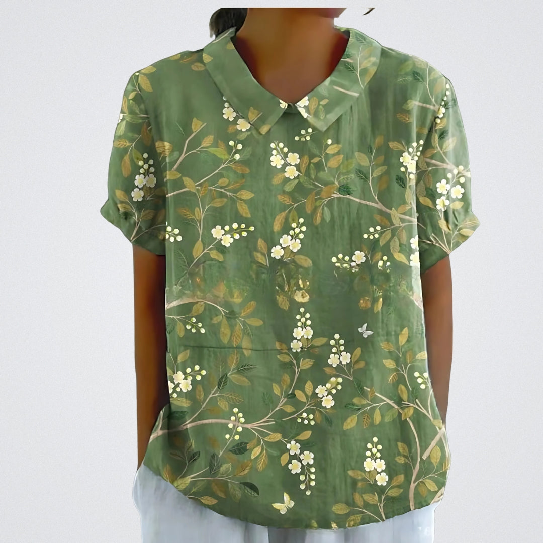 Valentine™ | Lina - Bluse aus floralem Leinen