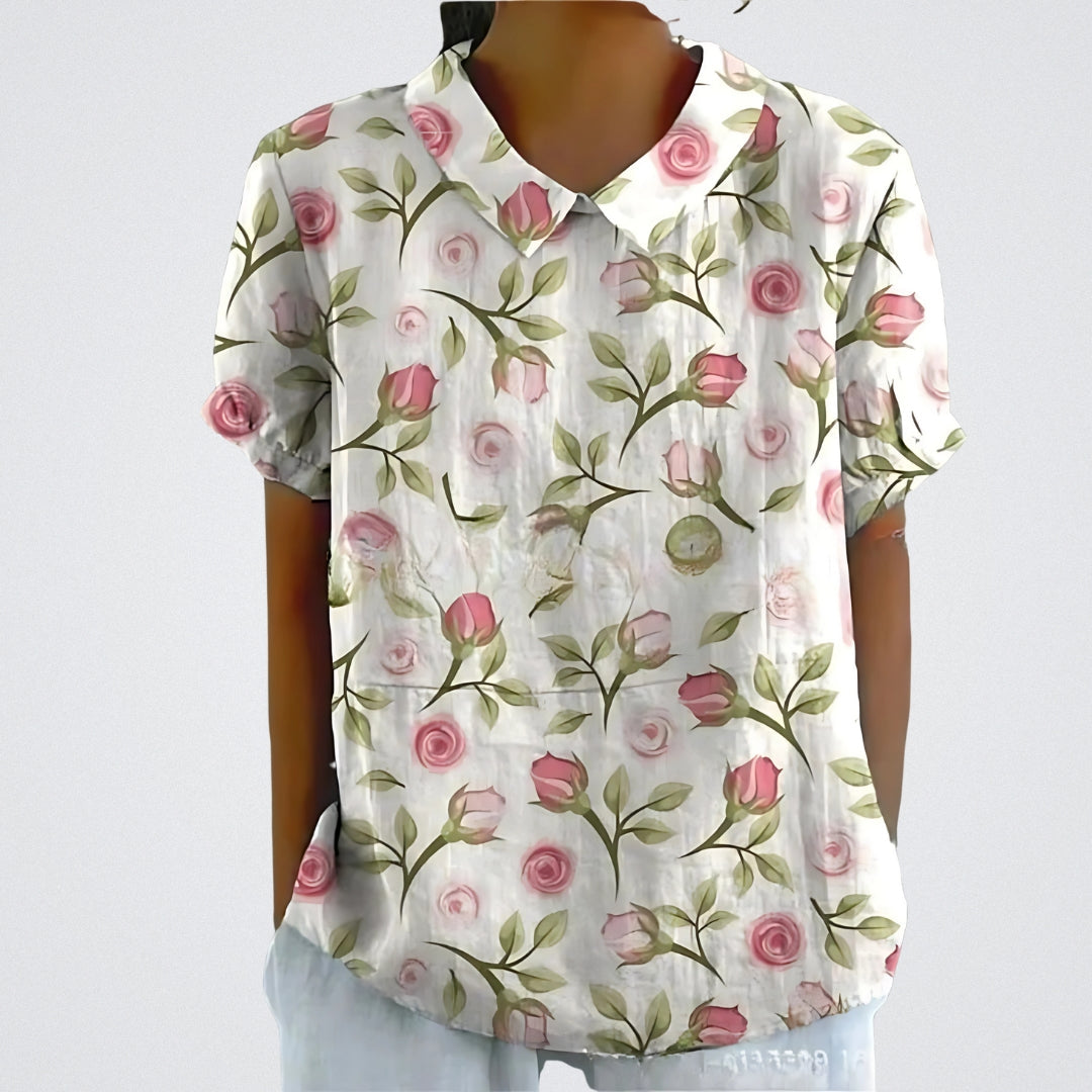 Valentine™ | Lina - Bluse aus floralem Leinen