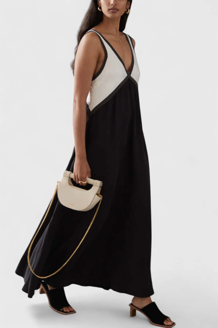 Diamant Sommer Boho Kleid mit V-Ausschnitt V-Ausschnitt