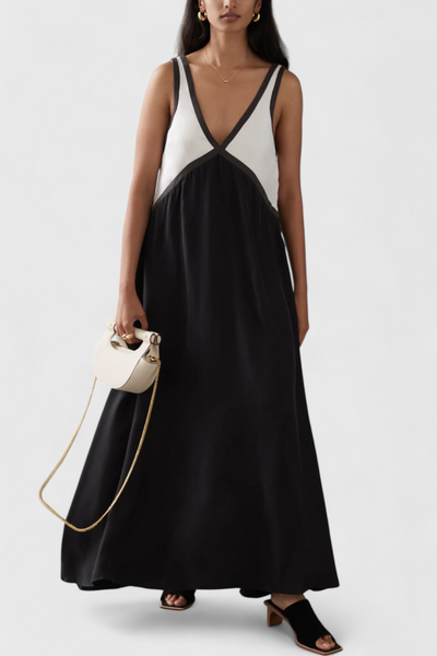 Diamant Sommer Boho Kleid mit V-Ausschnitt V-Ausschnitt