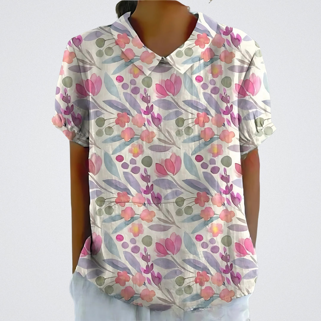 Valentine™ | Lina - Bluse aus floralem Leinen