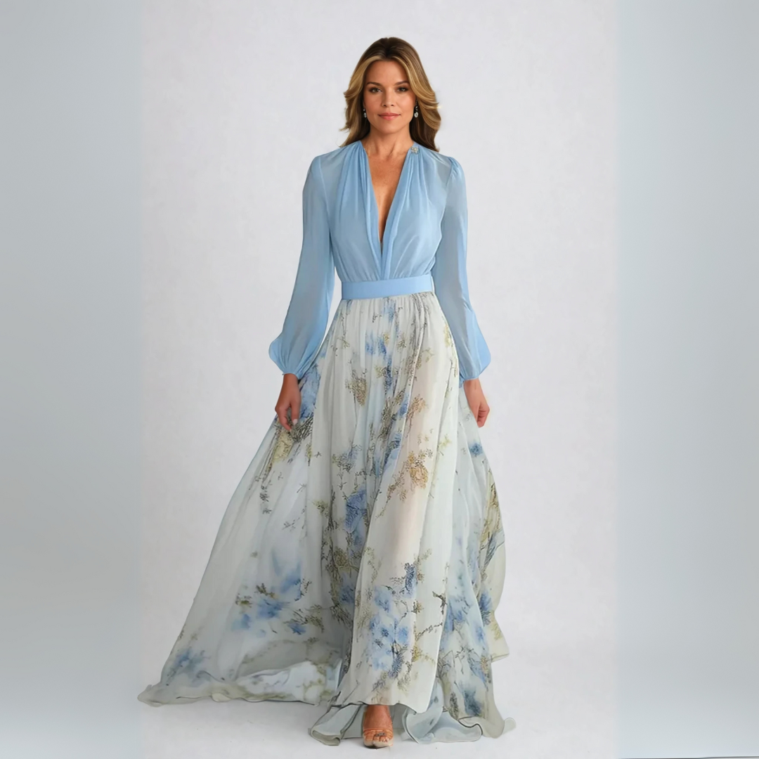 Dolores - Langes Kleid mit Blumenmuster