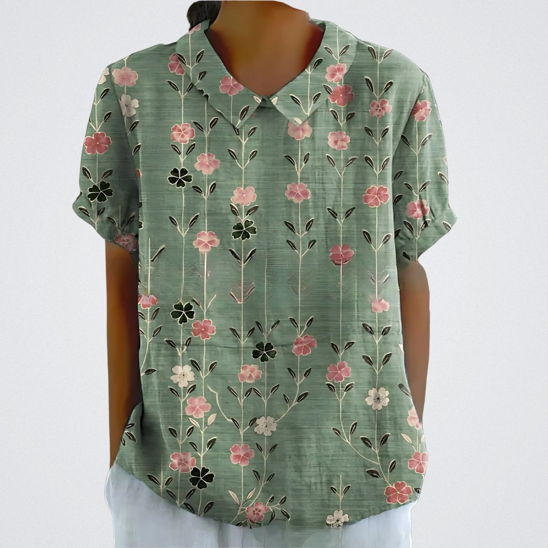Valentine™ | Lina - Bluse aus floralem Leinen