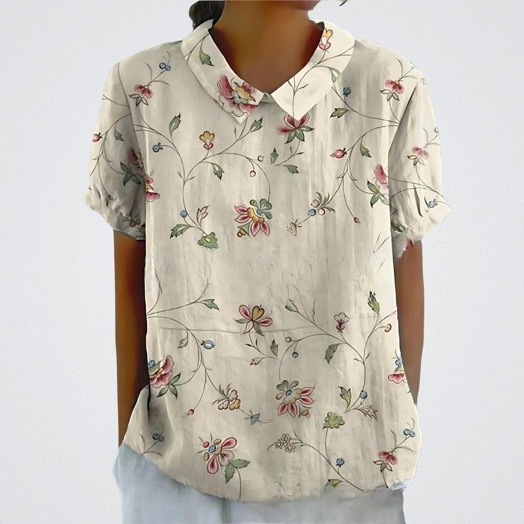Valentine™ | Lina - Bluse aus floralem Leinen