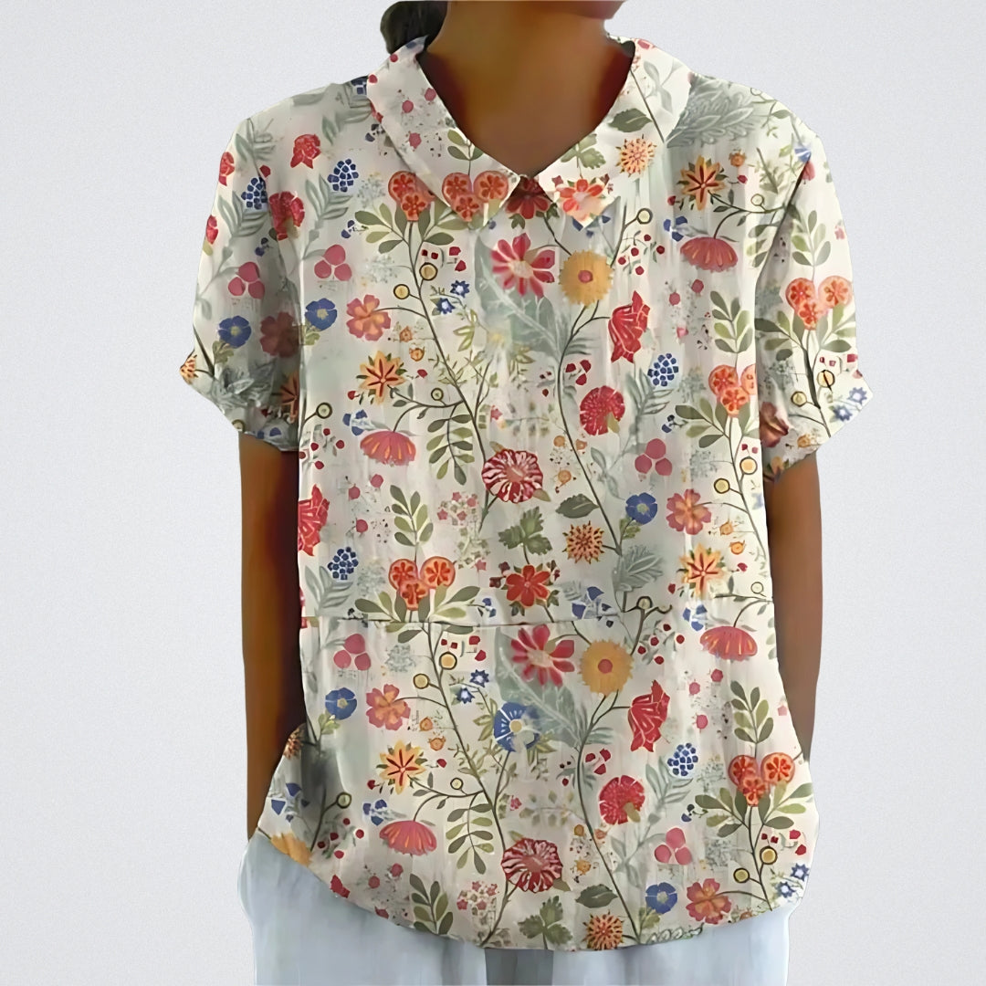 Valentine™ | Lina - Bluse aus floralem Leinen