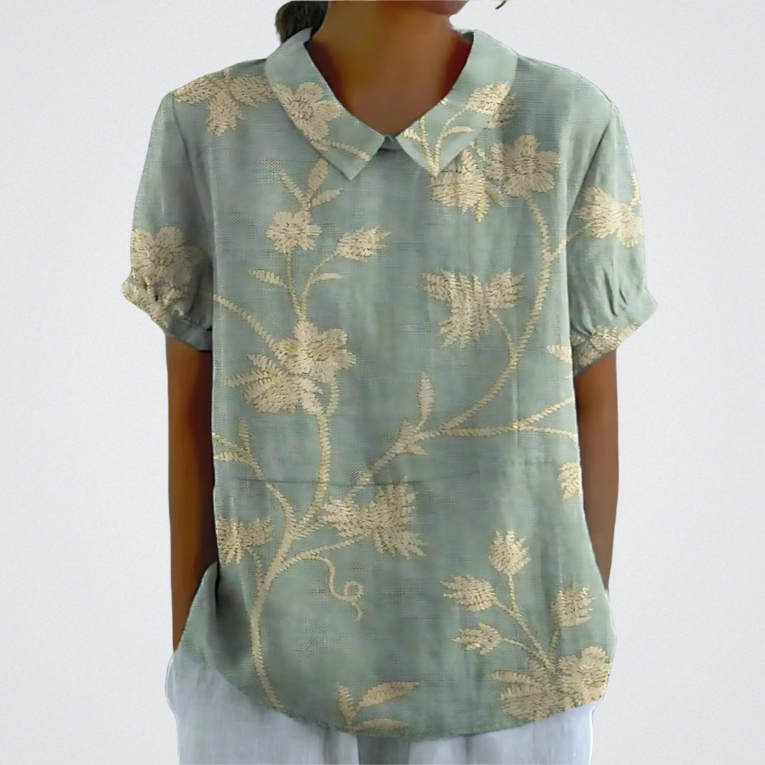 Valentine™ | Lina - Bluse aus floralem Leinen