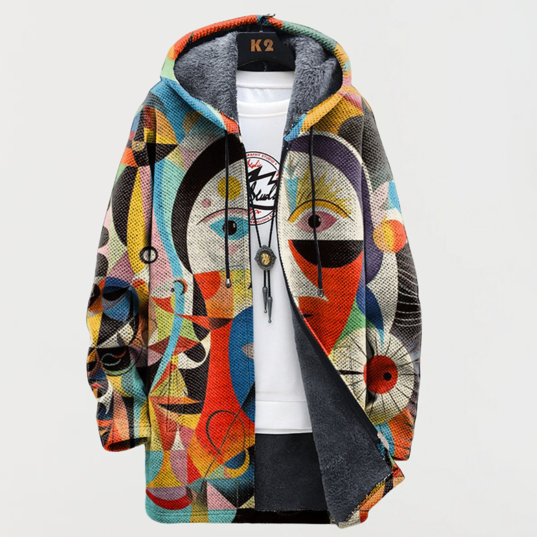Mira | Strickjacke Abstrakte Kunst