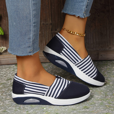 🔥 Tagesangebot 50 % Rabatt – Bequeme, gestreifte orthopädische Slip-On-Sneaker für Damen