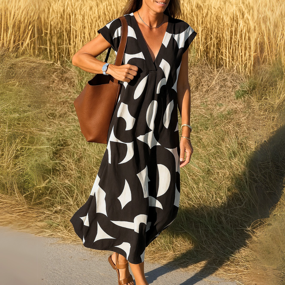Valerie | Fließendes Kleid mit V-Ausschnitt