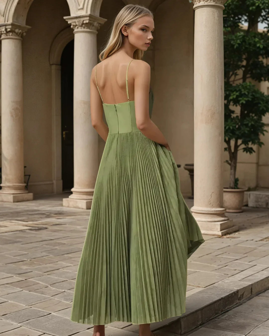 Olivia Kleid – Moderne Eleganz mit offenem Rücken