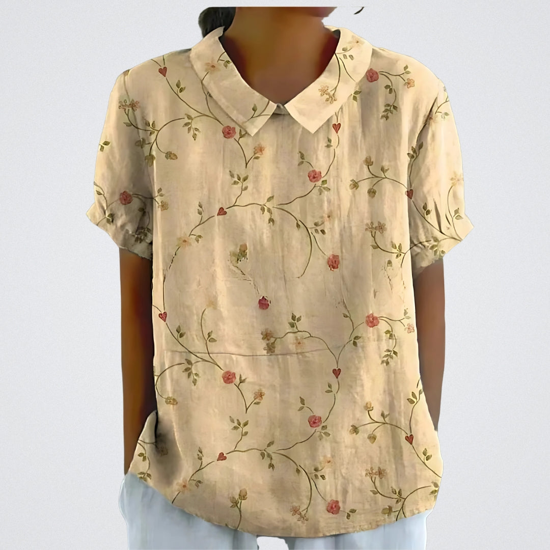Valentine™ | Lina - Bluse aus floralem Leinen