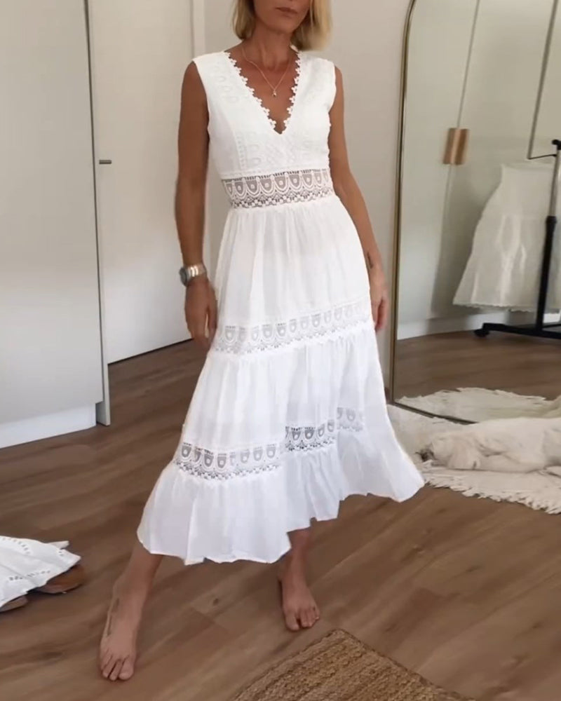 Kim | Kleid aus Spitze mit V-Ausschnitt (Fast ausverkauft)