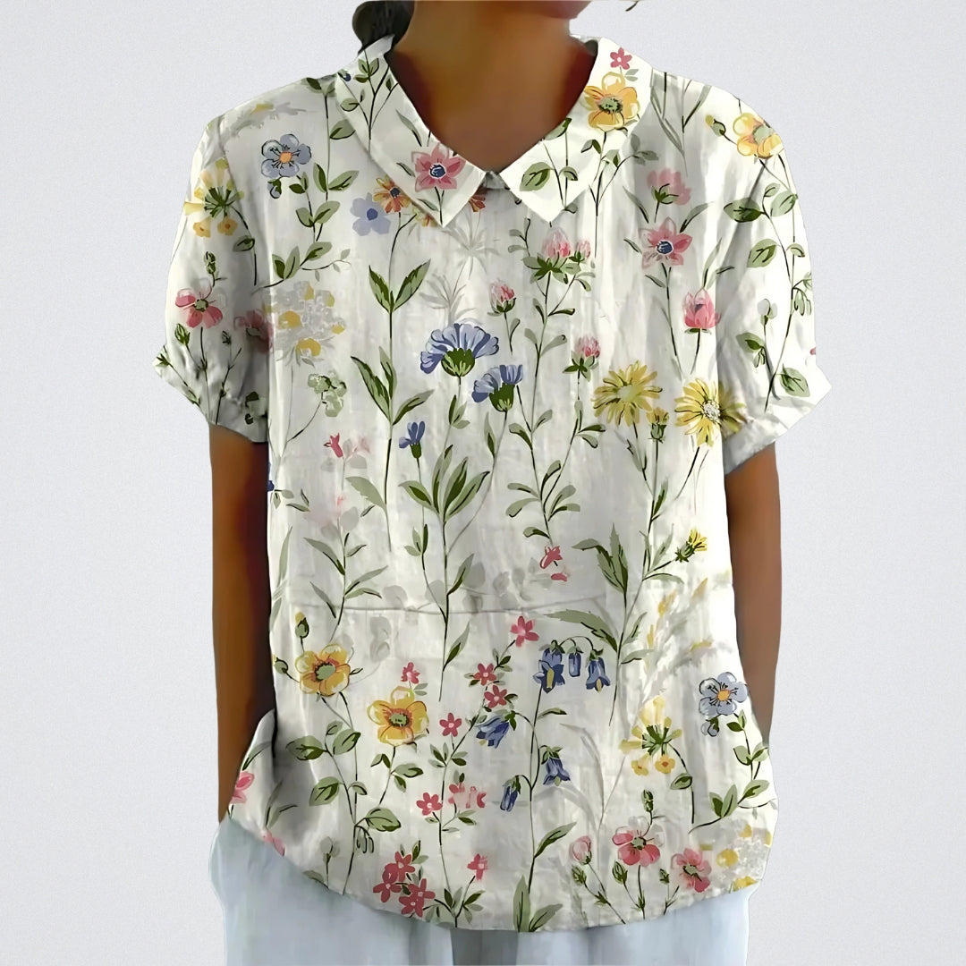 Valentine™ | Lina - Bluse aus floralem Leinen