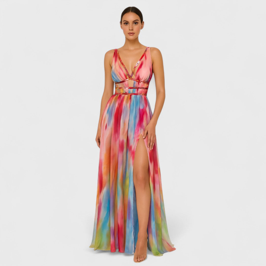 Freya – Langes Kleid mit Print