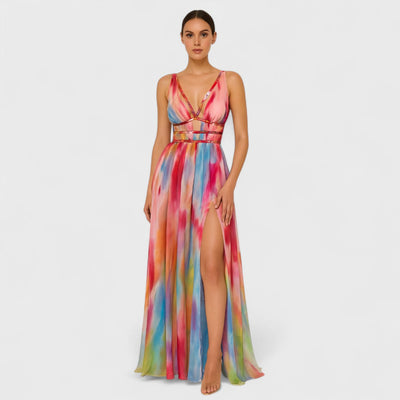 Freya – Langes Kleid mit Print