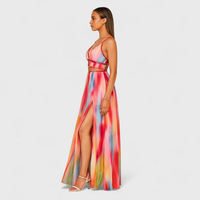 Freya – Langes Kleid mit Print