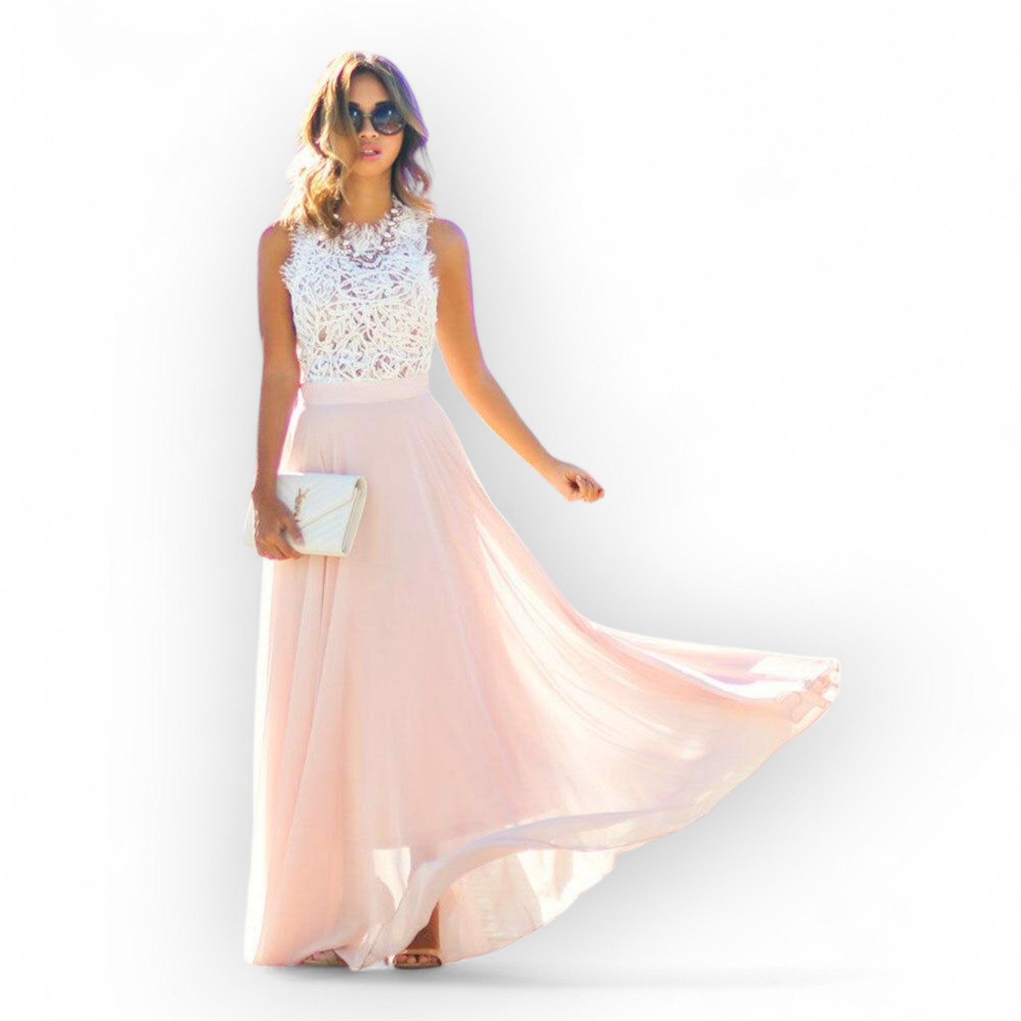 Selma - Ärmelloses Stilvolles Sommerkleid Aus Spitze