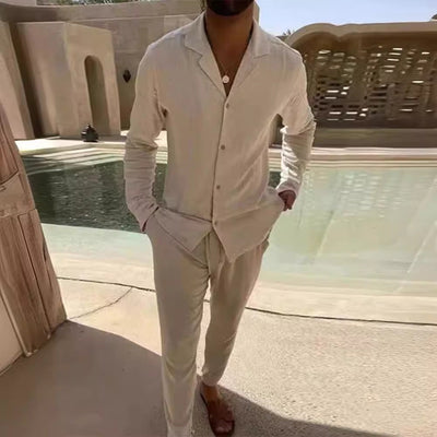 Lunora® | Sommerliches Leinen-Herrenset