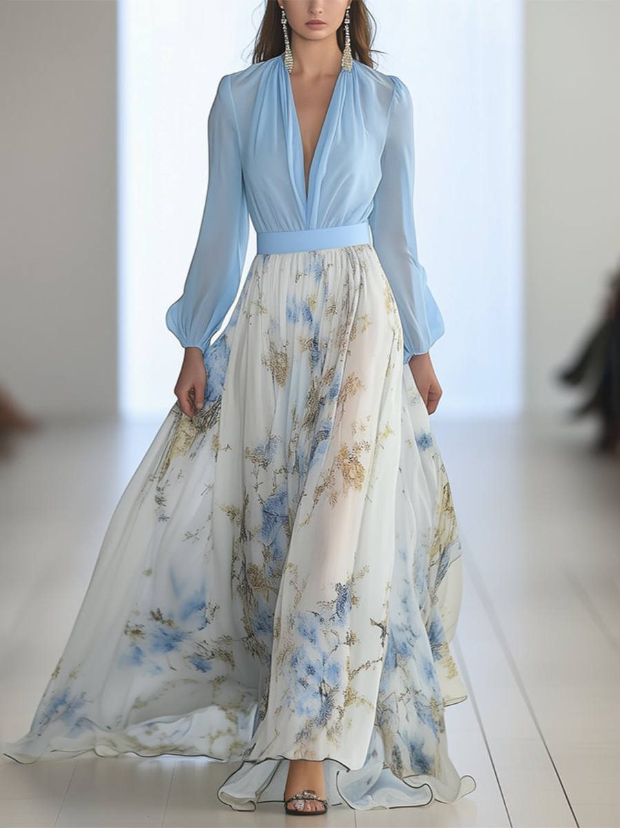 Dolores - Langes Kleid mit Blumenmuster