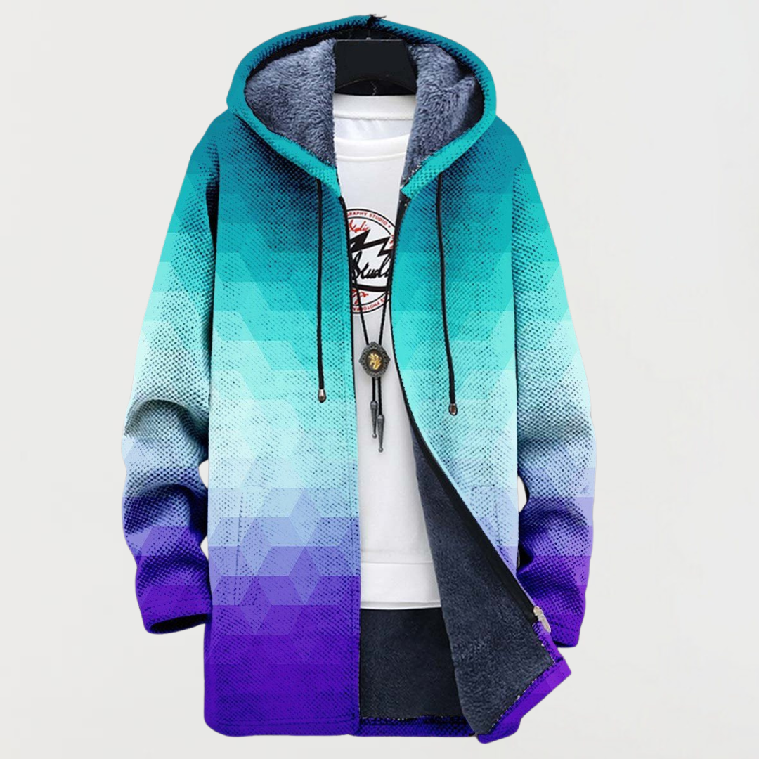 Adele | Strickjacke mit Farbverlauf und Sechseckmuster