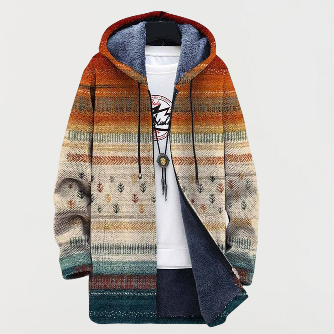 Ava | Herbstlich gestreifte Strickjacke