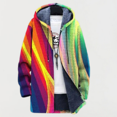 Iris | Regenbogengestreifte Strickjacke