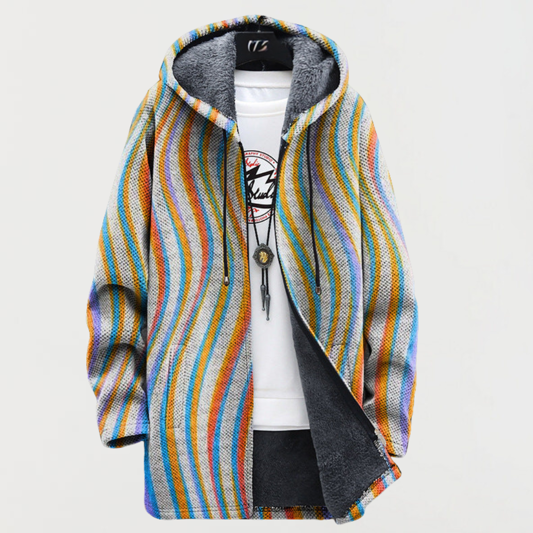Maya | Gestreifte Strickjacke mit Wirbelmuster
