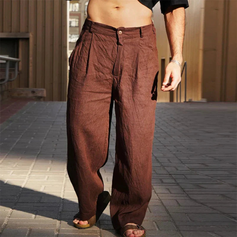 Lunora® | Weite Leinenhose