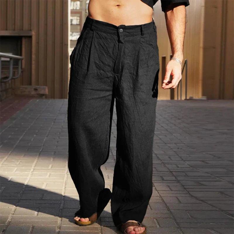Lunora® | Weite Leinenhose