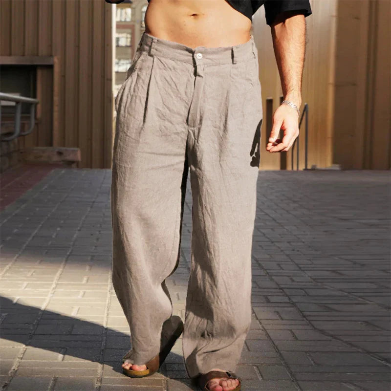 Lunora® | Weite Leinenhose