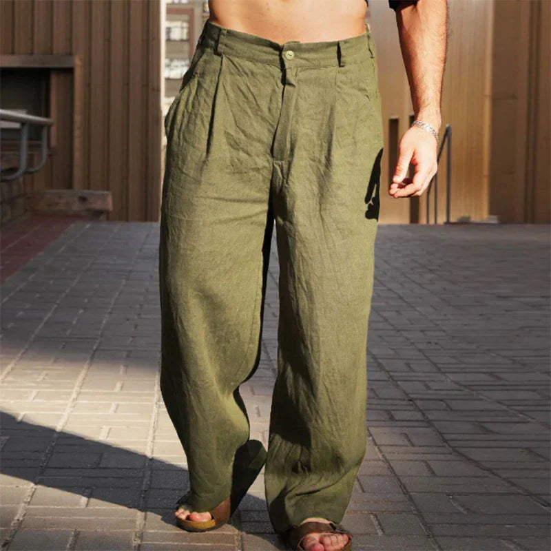 Lunora® | Weite Leinenhose