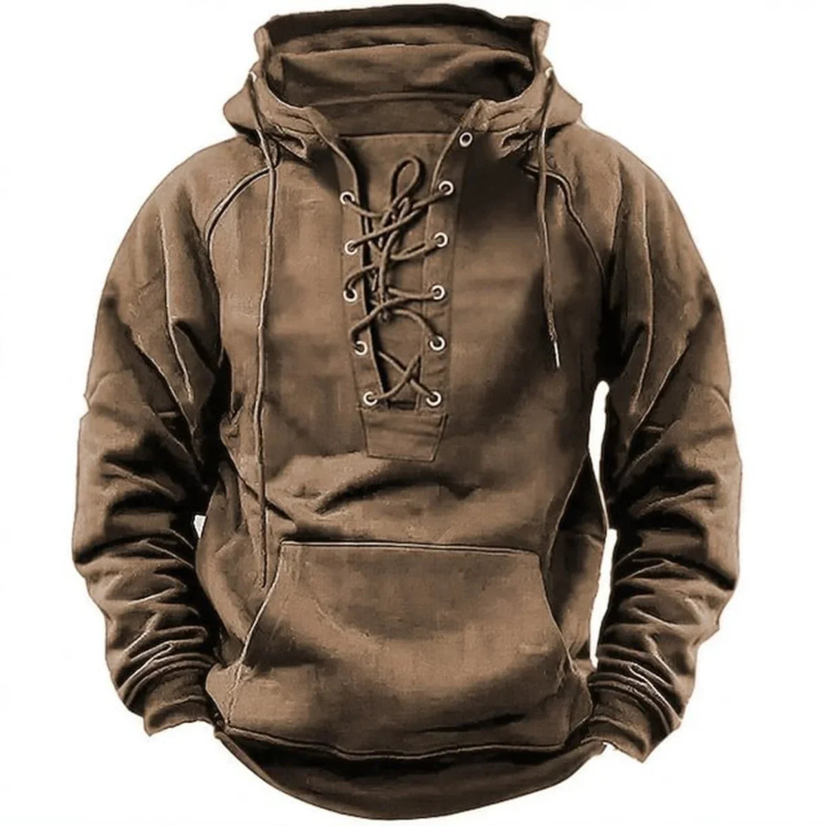Léon™ – Retro-Outdoor-Hoodie mit Schnürung, entworfen für Herbst und Winter