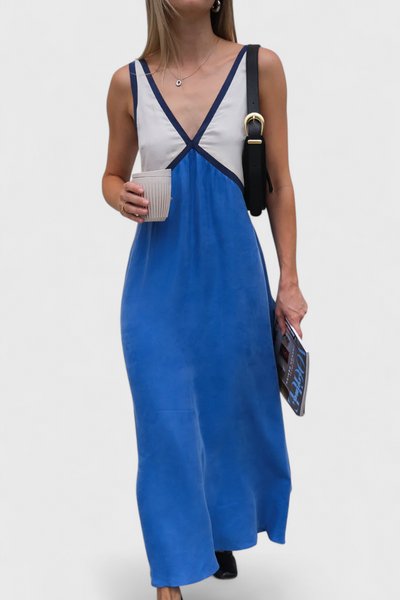 Diamant Sommer Boho Kleid mit V-Ausschnitt V-Ausschnitt