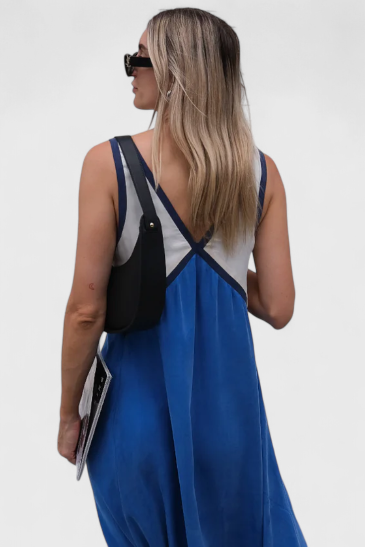 Diamant Sommer Boho Kleid mit V-Ausschnitt V-Ausschnitt