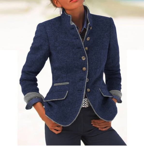 Valeria | Elegante Strickjacke mit hohem Kragen